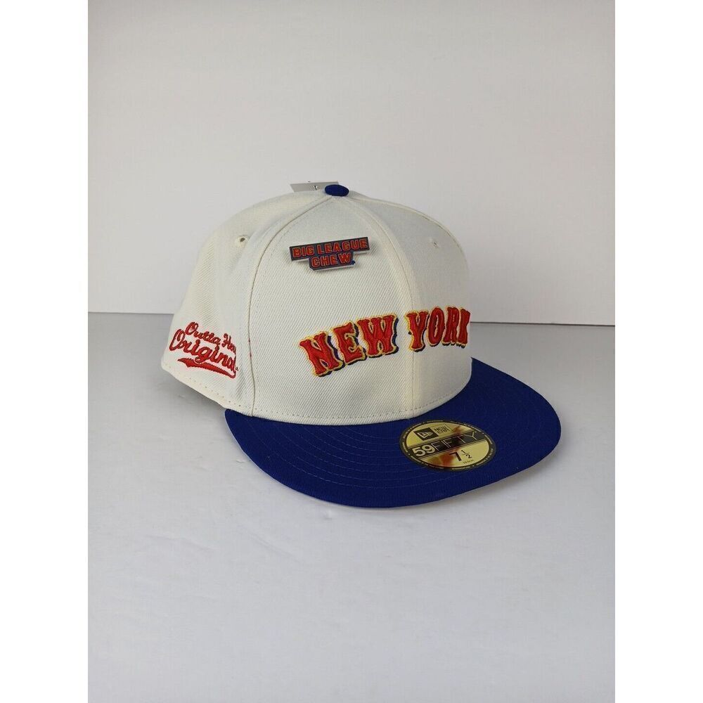 Men's New Era White New York Mets 59FIFTY Big League Chew Fitted Hat MLB 7 1/2